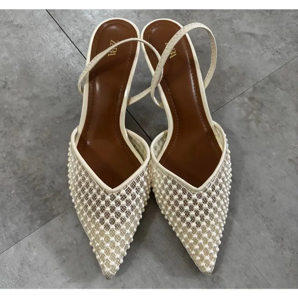ZARA Blogger Fave!!! Embellished Slingbacks NWT US 7.5